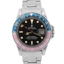 1969 PAPERS FUCHSIA Rolex GMT-Master Red Blue PEPSI LONG-E Watch 40mm 1675 BOX