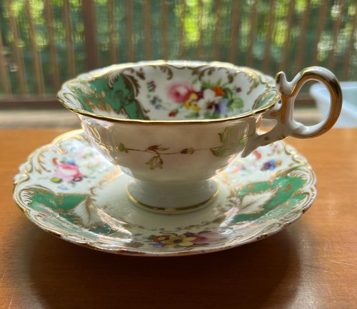 Coalport Adelaide Shape Cup & Saucer; No Chips, Cracks or Stains; Saucer Worn