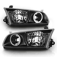 [LED Halo]For 2000 2001 Toyota Camry Black LED Halo Ring Headlights Set