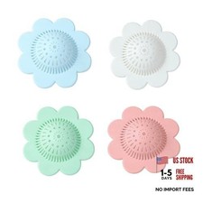 4PCS Drain Hair Catcher Shower Drain Covers Durable Silicone Hair