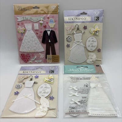 Dimensional Wedding & Love Theme Scrapbooking Stickers - Lot Of 4