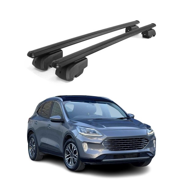 DachträGer GepäCkträGer FüR Ford Kuga III 2019-2026 QuerträGer ABE Alu Schwarz-image