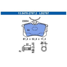 Satz Bremsbeläge Bremsklötze hinten für Audi A3 8L1 8P1 8P7 8PA A4 B5 | 24070