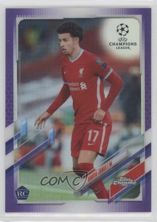 2020-21 Topps Chrome UCL Purple Refractor 167/250 Curtis Jones #6 Rookie RC 5yi