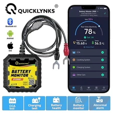 QUICKLYNKS BT2000 Car 12V Battery Monitor Tester Tool BT Cranking Charging Test