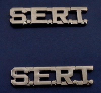 S.E.R.T. Silver 5/16'' Collar Pins Rank Insignia emeregency response team police