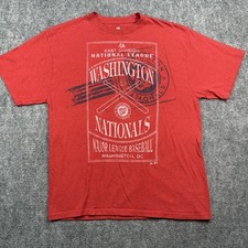 Washington Nationals Shirt Mens XL Red MLB Baseball Majestic East Division Tee