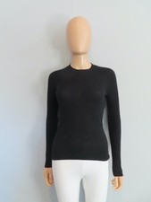 Christian Dior Black CD  Bee Ribbed Cashmere Blend Sweater Size F 36/US 4