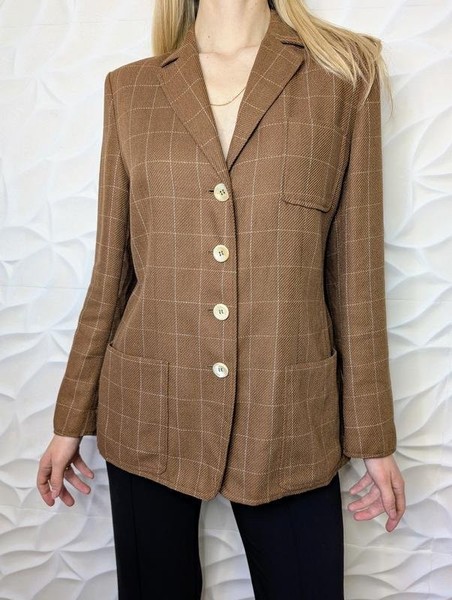 Women Akris Blazer Beige Wool 36 / S / 44 #4PG2