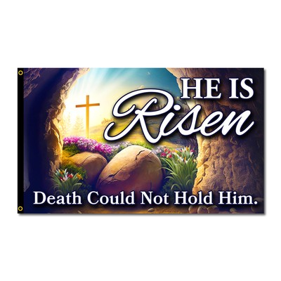 He Is Risen - Easter Premium 3x5 foot Flag OR Optional Flag with Mounting Kit