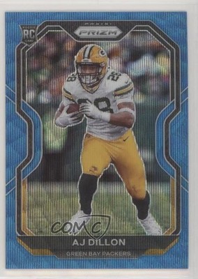 2020 Panini Prizm Rookie Blue Wave Prizm 6/199 AJ Dillon #364 Rookie RC kq9