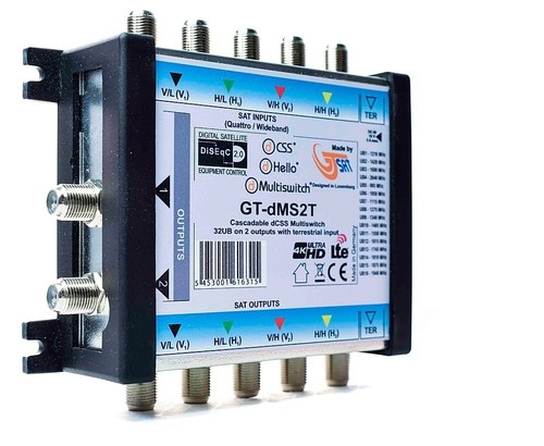 GT-SAT Unicable Multiswitch GT-dMS2T 2x16UB para hasta 32 participantes - 4K/UHD - Imagen 5 de 5