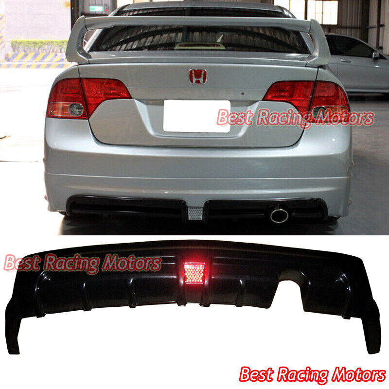 For 2006-2011 Honda Civic 4dr Mu-gen RR Style Rear Bumper Lip (ABS