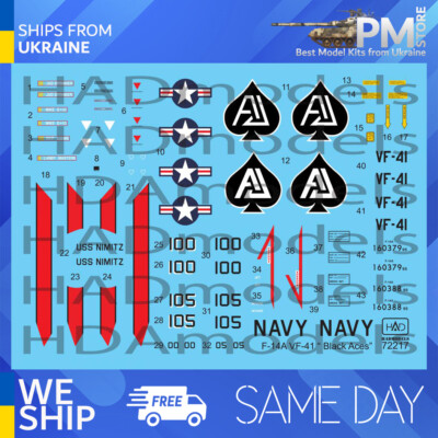 HAD models 72217 1/72 Decal for F-14A Black Aces USS NIMITZ Accessories kit