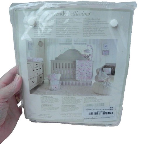 Wendy Bellissimo Savannah Collection Fitted Crib Sheet So Soft White Pink - Picture 2 of 6