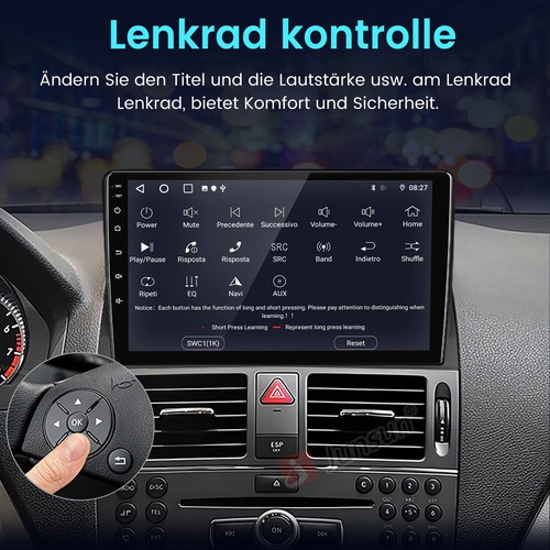 Android 14 Autoradio Für Mercedes C Class W204 S204 Carplay GPS NAVI WiFi DAB+ - Bild 6 von 17