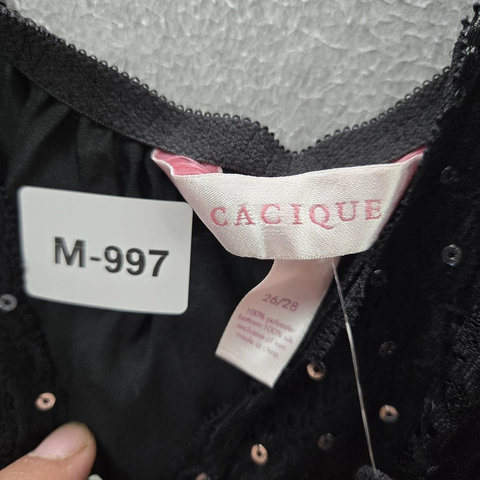 Cacique женщин Sleepwear 26/28 черный Кокетливое в горошек белье бант 2 изделия новый с Ярлыками - Изображение 2 из 4