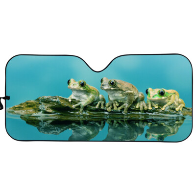 #4 Green Frog Auto Car Foldable Sun Shade Visor Windshield Rear Window Block Uv