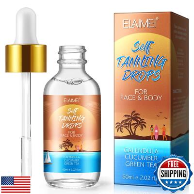 Self Tanning Drops for Body - Face Tanning Oil Drops Add to Moisturizer - Qui