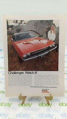 1970 Dodge Challenger Vintage ORIGINAL Print Ad 11 X 8.5