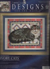 NIP  COUNTED CROSS STITCH KIT DESIGNS FOR THE NEEDLE IVORY CATS