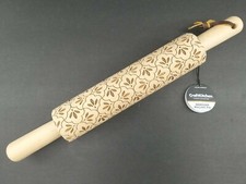 CraftKitchen Embossed Wooden Rolling Pin Dough Baking Cake Wood Roller Tool NEW