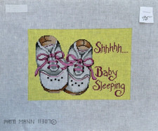 Patti Mann "Shhh...Baby Sleeping" Handpainted Needlepoint Canvas 18ct 7x5 11307