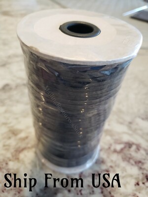 BLACK 1/8'' in Braided Elastic Band 288 Yards Roll - Great For Face Mask Making 