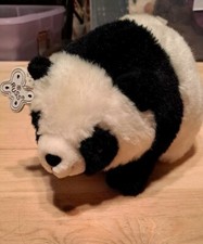 Russ Pun-Chee Panda Bear Plush Stuffed Animal 8.5" Black  White Toy