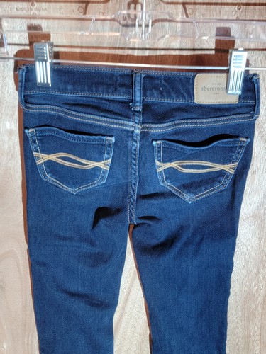 abercrombie kids jeans girls size 12 slim tapered stretch dark wash blue - Picture 5 of 8