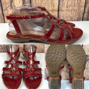 red low heel slingback shoes