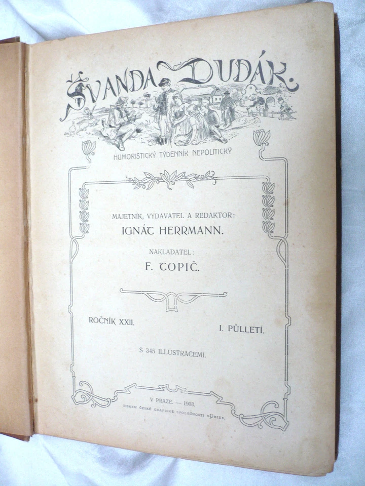 RARE 1903 SVANDA Dudak ANTIQUE Czech BOOK Czechoslovakia IGNAT Herrmann - Image 3 of 4