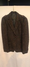 Brown Tweed Blazer With Shoulder Tabs