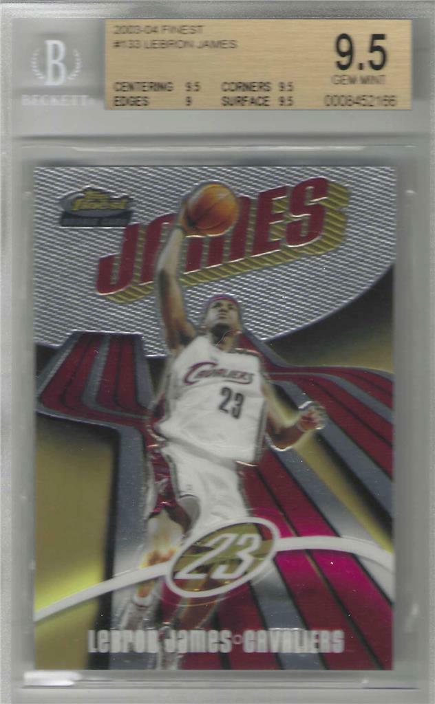 2003-04 Lebron James Topps Finest RC- Graded BGS 9.5 Gem Mint... #173/999