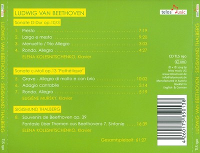 LUDWIG VAN BEETHOVEN: SONATEN OPP. 10/3, 13 ''PATH TIQUE''; SIGISMUND THALBERG: SO