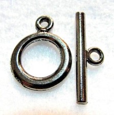 50Sets WHOLESALE Tibetan Black ROUND Brass Toggle Clasps Connectors Hooks Q0730