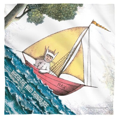 #ad #ad Where The Wild Things Are quot;Max#x27;s Boatquot; Bandana 22quot; x 22quot; $19.79