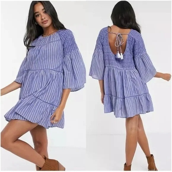 free people lola embroidered mini dress Free People Lola Embroidered Mini Dress SIZE L