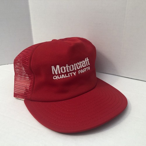 Vintage Union Made USA Motorcraft Quality Parts Trucker Mesh SnapBack Hat Large