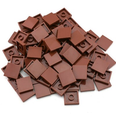 TCM BRICKS Reddish Brown 2x2 Tile Smooth Finishing Flat X50 Compatible Parts 