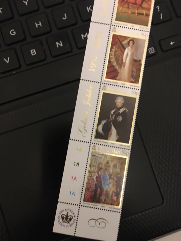 Isle of Man Mint MNH 2002 Queen Elizabeth II Paintings Strip Of 5 photo 2 T/L - Image 3 of 3