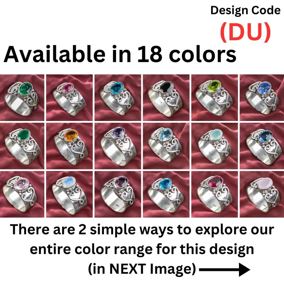 Anillo de plata esterlina 925 con piedra de nacimiento de mayo esmeralda creado en laboratorio todas las tallas DU Foto 3 de 4