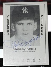 Johnny Kucks Autographed Diamond Greats Baseball Card NY Yankees Pitcher COA
