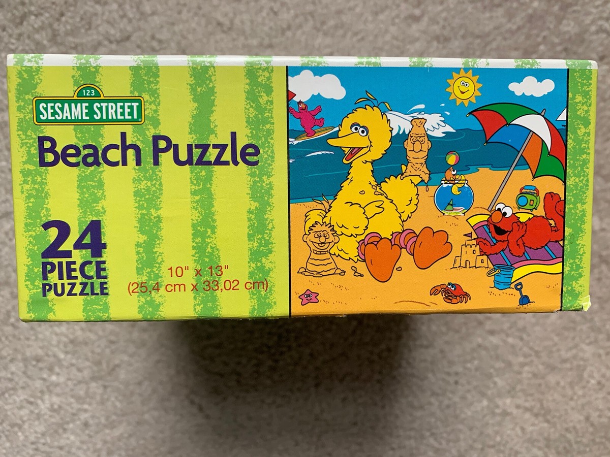 Vintage 2003 24 Piece Sesame Street Beach Puzzle Hasbro. 10”x13