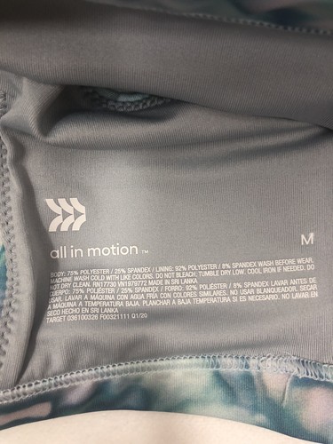 All In Motion Girls Size M Teal Microfiber Cross Back Sports Bra - Picture 12 of 12