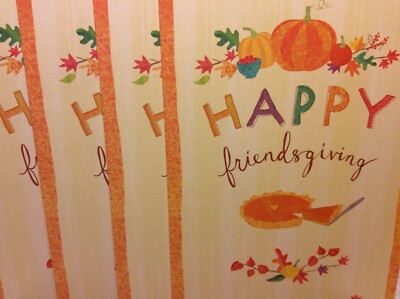 RSVP THANKSGIVING GREETING CARDS New w/Envelopes LOT 4 ''HAPPY Friendsgiving''