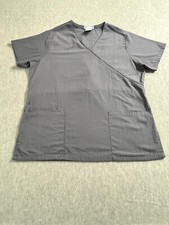 SB Scrubs Top Women's Small Gray 3 Pockets Scrub Medical Dental Vet Tech Lab