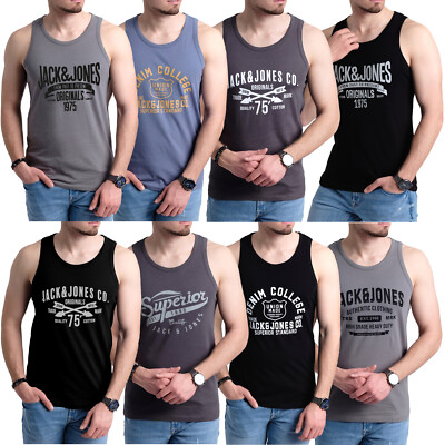 Jack & Jones Herren Tank Top Print Motiv Muskelshirts Regular Fit Neue Modelle