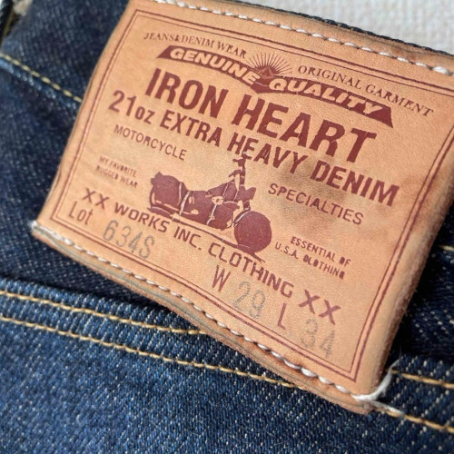 IRON HEART 21oz EXTRA HEAVY DENIM Lot 634S W29 L34 limited From 