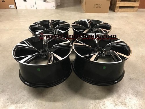 20" x4 2020 RS6 Performance Style Wheels Black Machined Audi A5 A7 S5 S7 RS5 - Picture 3 of 8